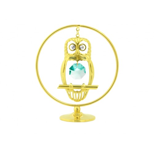 Pūce aplī, ar SWAROVSKI kristālu.